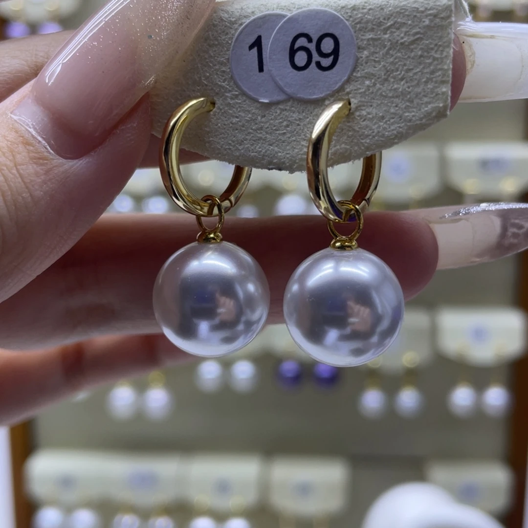 淡水珍珠耳饰银S925镶嵌