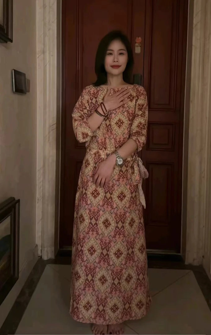 MissHuo 连衣裙 A 粉绿色 9925