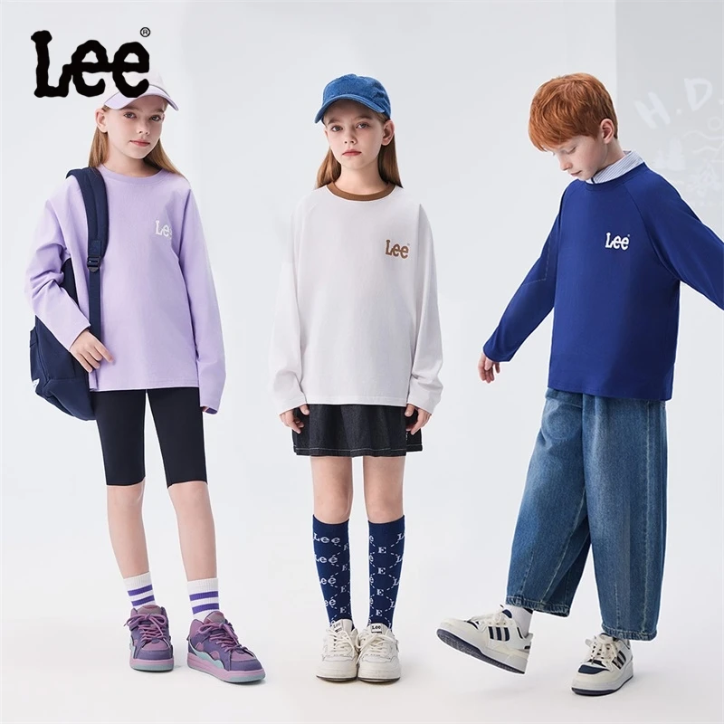 【5A级抗菌】Leekids儿童长袖T恤春秋必备舒适百搭休闲春季宽松印花