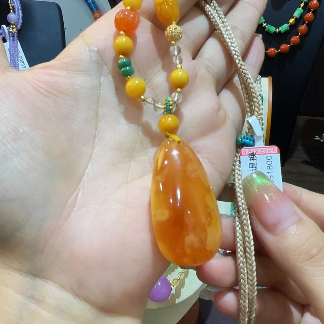 空***～未镶嵌项链蜜蜡水滴