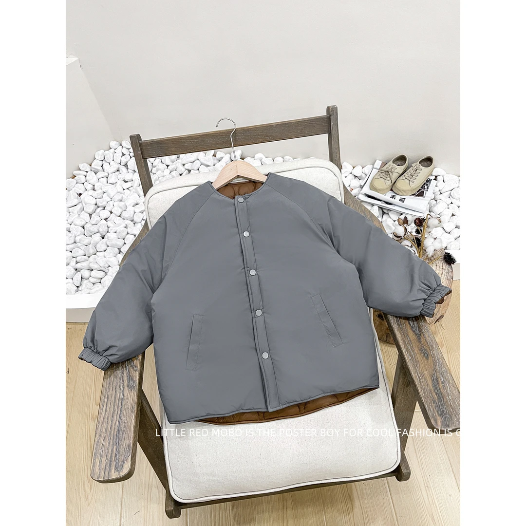 【现现】童装男儿童便携式保暖两面穿棉服2025冬新款外套MMY841382