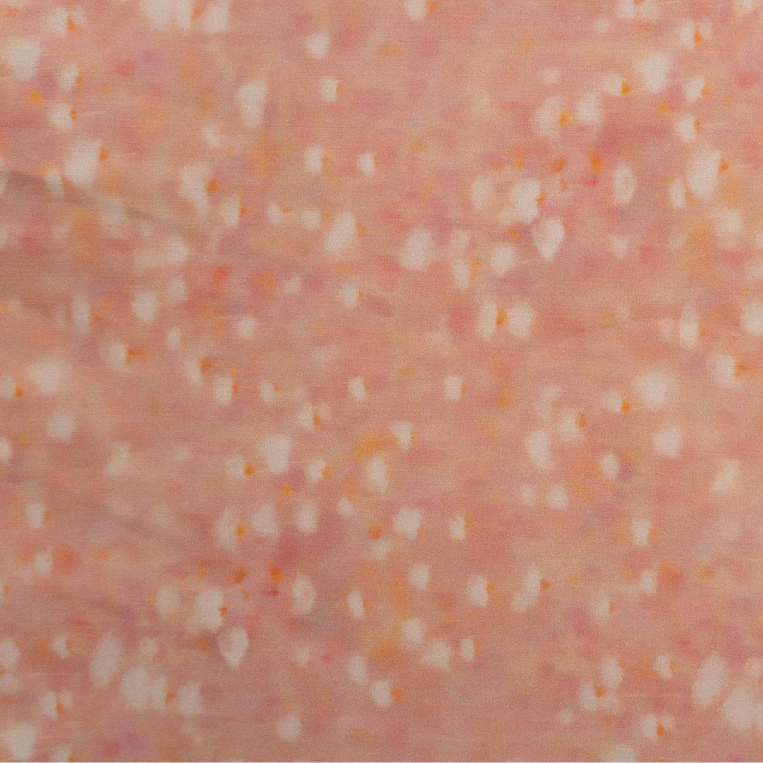 高支丝光棉贡缎 嫩粉点点数码印花面料新工艺连衣裙旗袍柔软透气