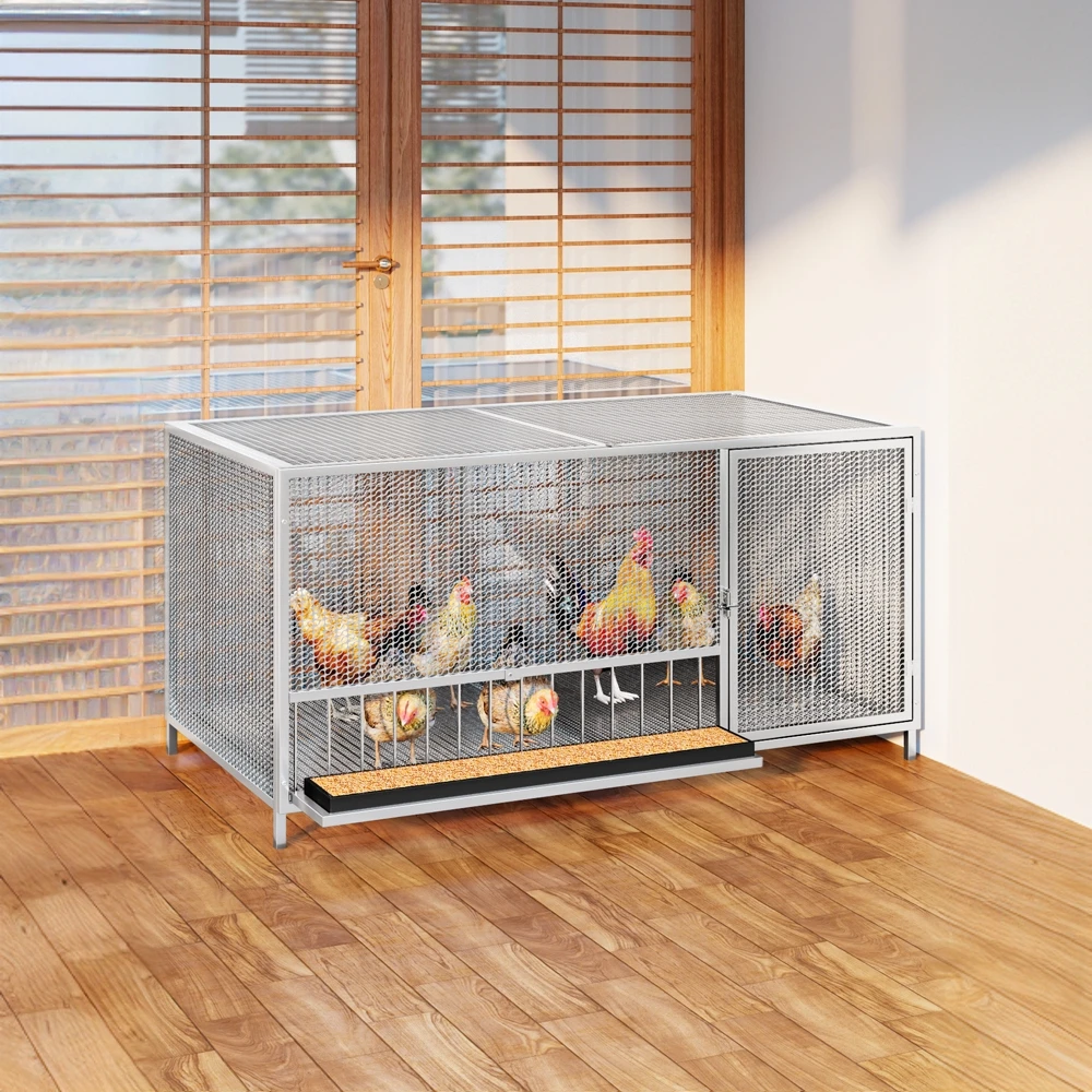 鸡笼加粗加密带食槽家用特大号室内外养家禽鸡笼防黄鼠狼鸡舍鸡窝