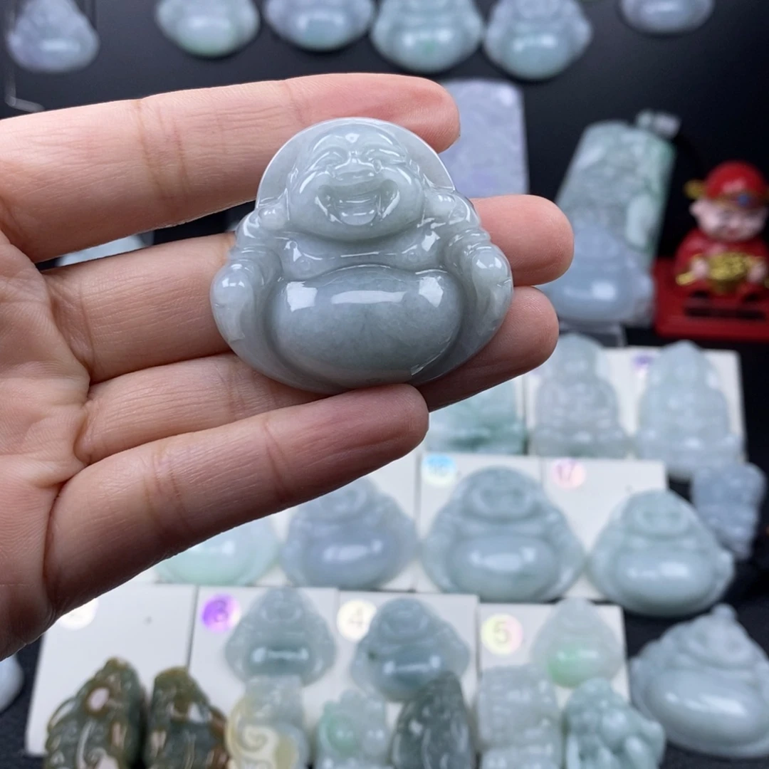 翡翠未镶嵌颈饰37尺寸佛公厚装微瑕介意勿拍不退不换