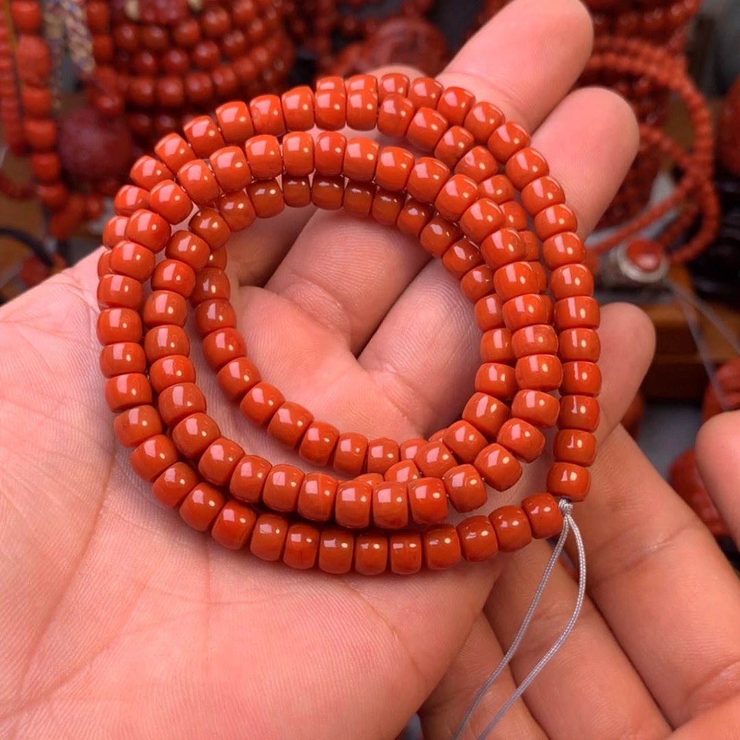 【闪购商品】南红玛瑙天然南红玛瑙配饰直切多圈卡6mm➕未镶嵌