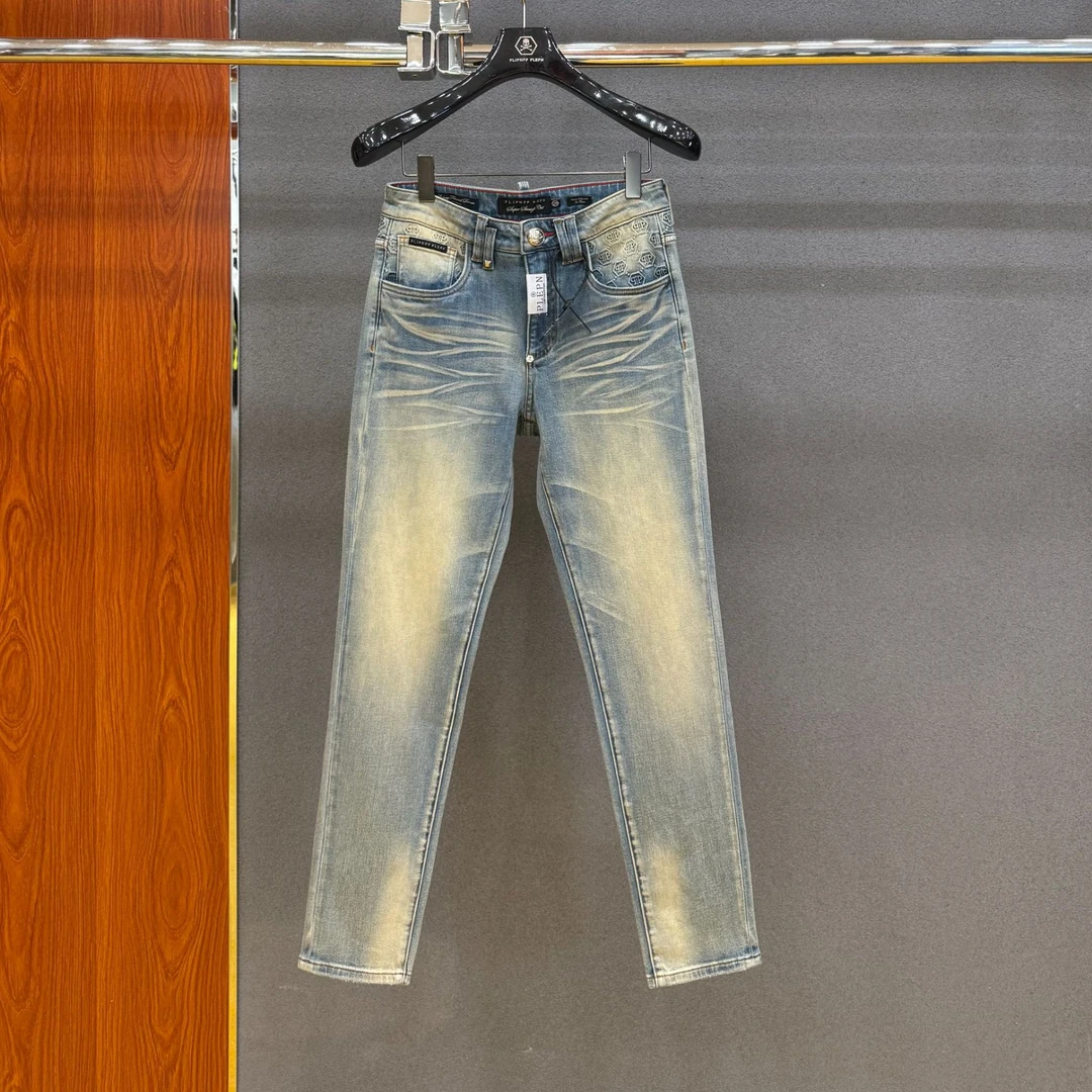 PLIPHPP PLEPN正品PP夏季新款复古蓝高奢弹力直筒男士牛仔裤 9985