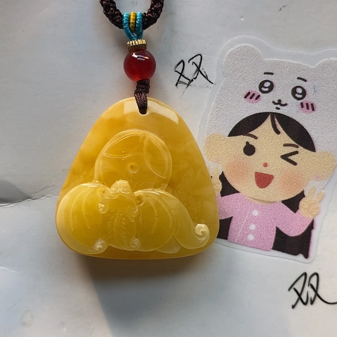 定制琥珀未镶嵌福在眼前