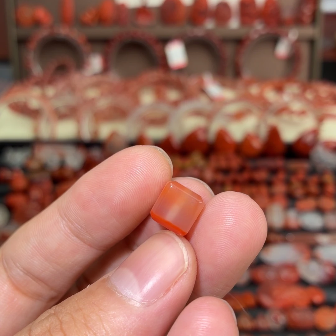 南红玛瑙未镶嵌颈饰方糖9+