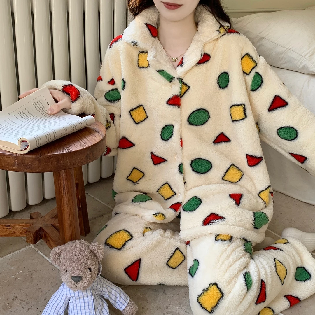 珊瑚绒加绒加厚秋冬季睡衣女款爆款2025新款保暖套装法兰绒家居服