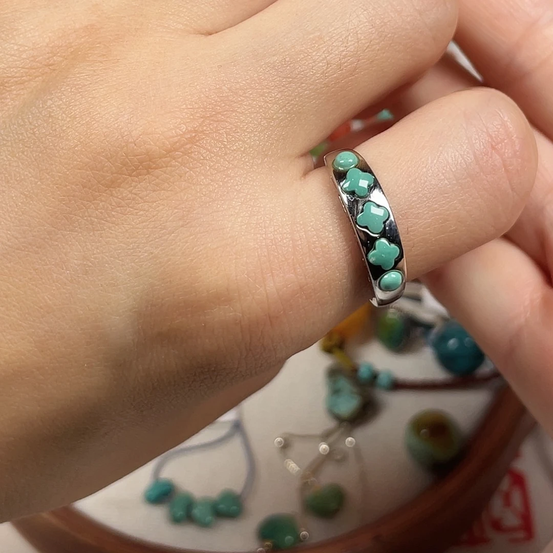 绿松石银S925镶嵌配饰