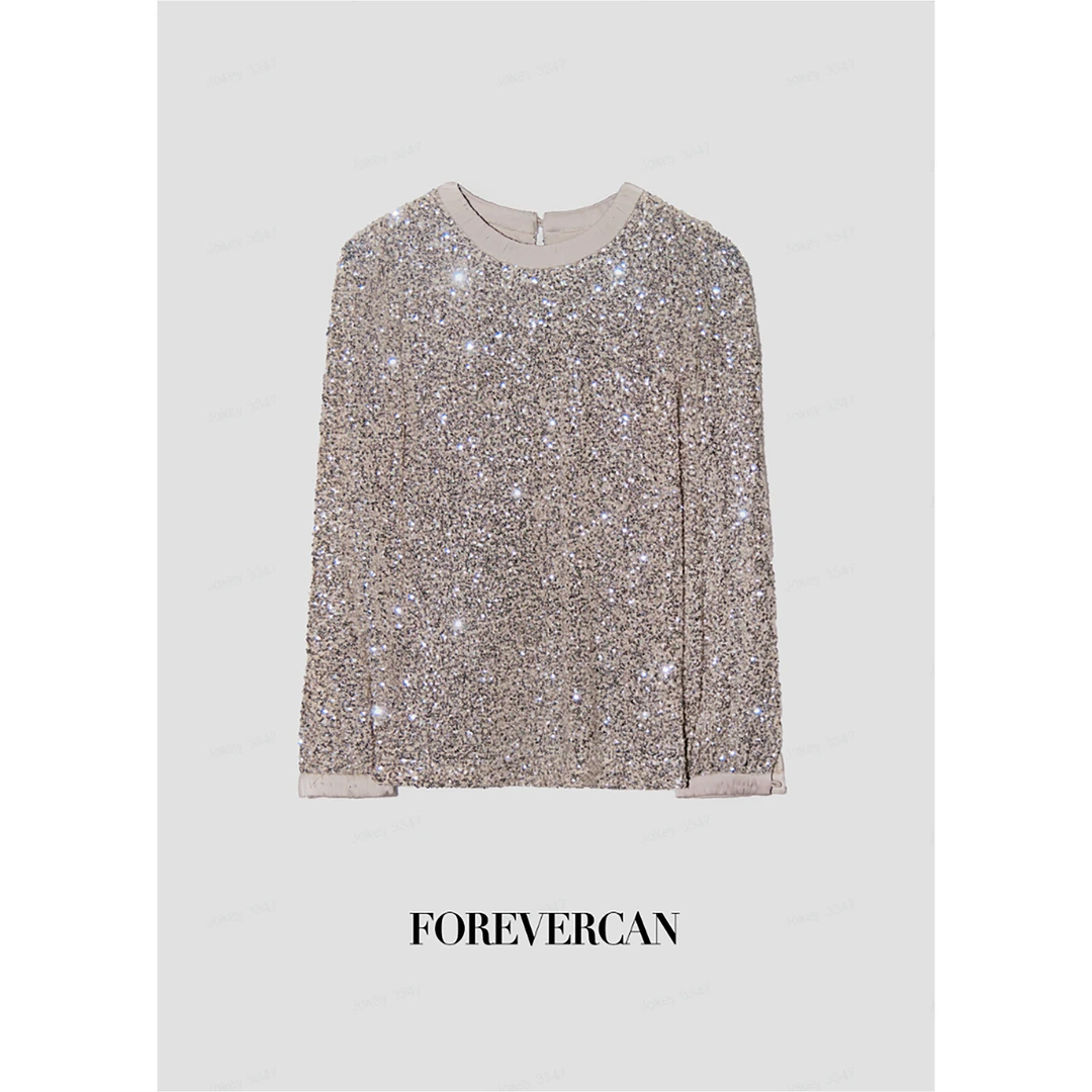 FOREVERCAN“繁星”新中式国风LM亮片上衣 ST21210