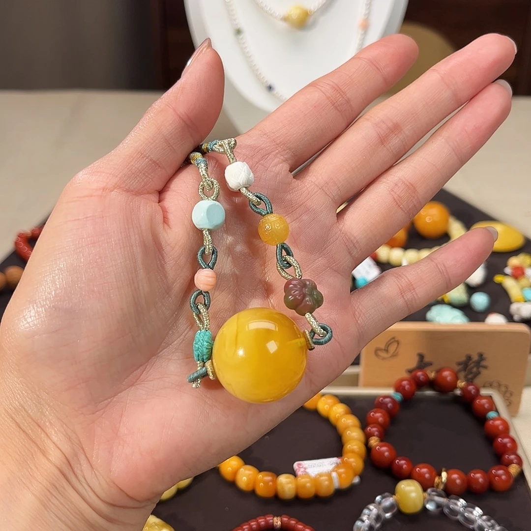 蜜蜡未镶嵌颈饰24mm+