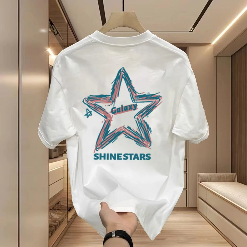 高级感纯棉短袖t恤夏季男女潮牌宽松圆领上衣休闲时尚情侣半袖T恤