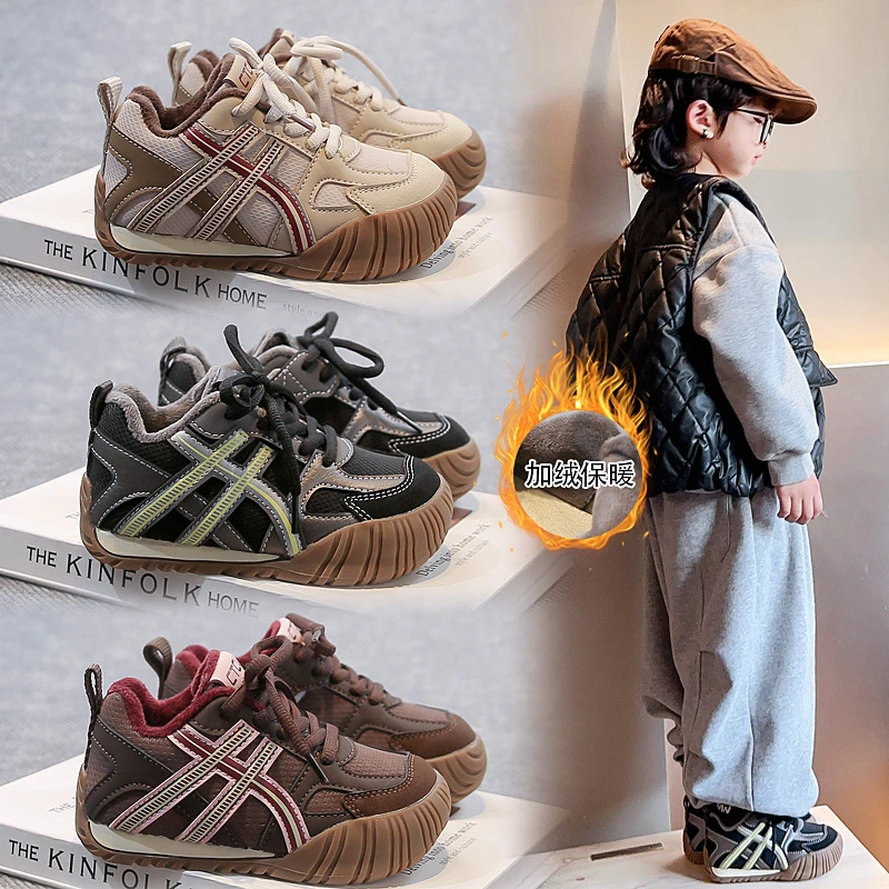 2025冬季新款男童二棉防滑跑鞋女童时尚百搭休闲儿童鞋2090