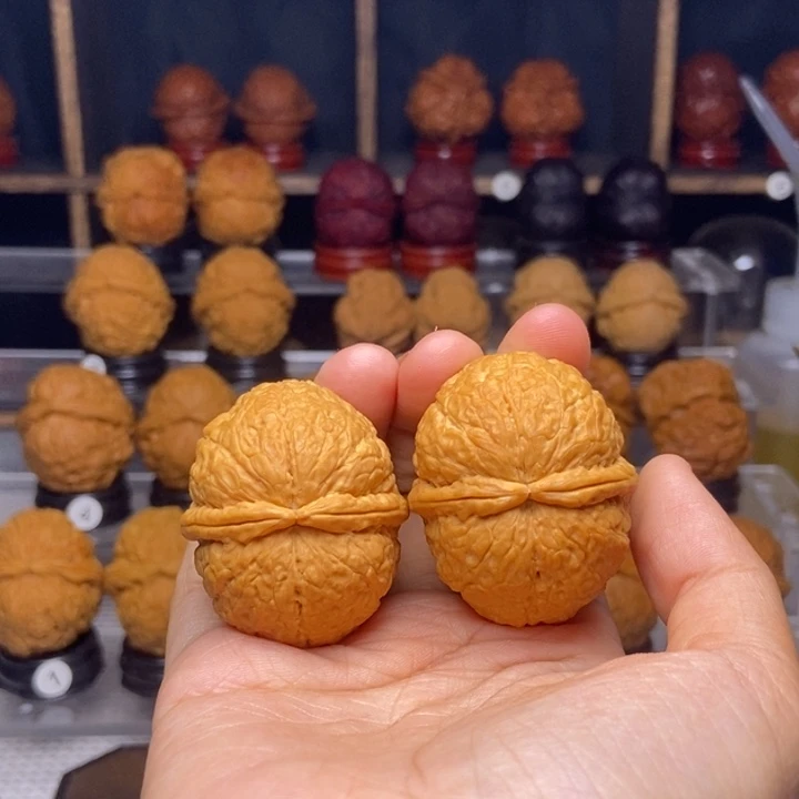 文玩核桃吊坠擂鼓双金锤28