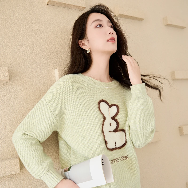 【小余专属】N844176毛衣 香影卡通兔子毛衣女套头2024秋冬新款