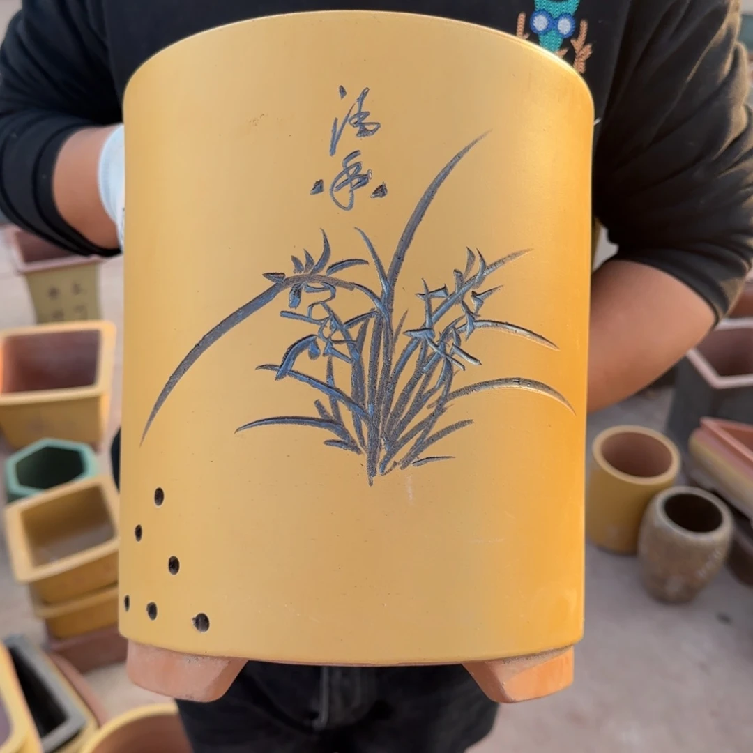 紫砂花盆口径17.22口径