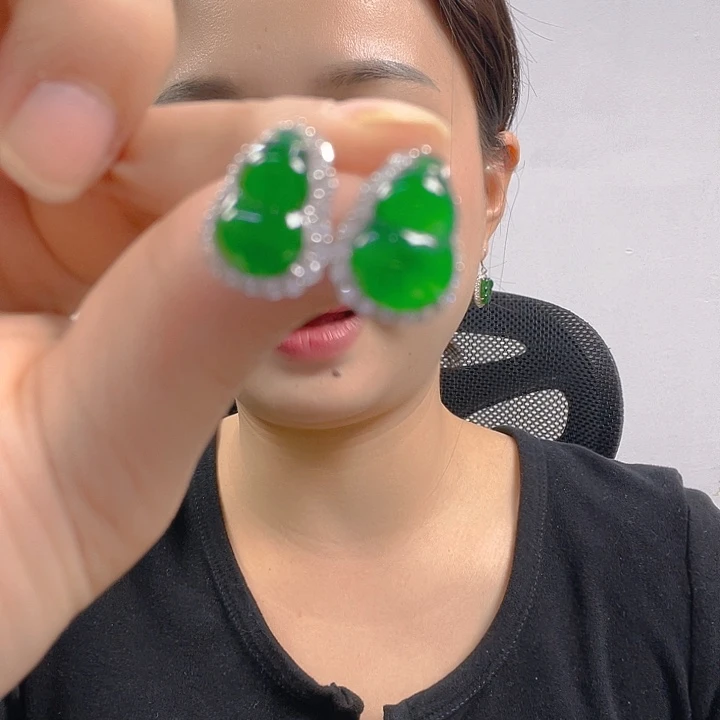 翡翠银S925镶嵌吊坠(不含链)