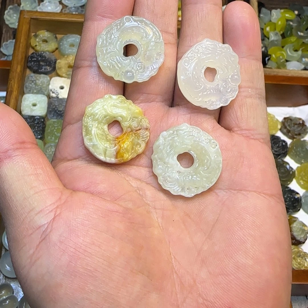 蛇纹石玉未镶嵌岫玉挂件吊坠diy