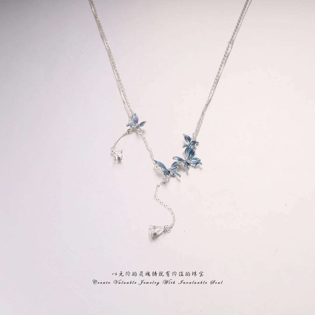 铜合金项链 【Lisa Nik】美·小清新蝴蝶轻奢项链（44cm）LSK-C-32177