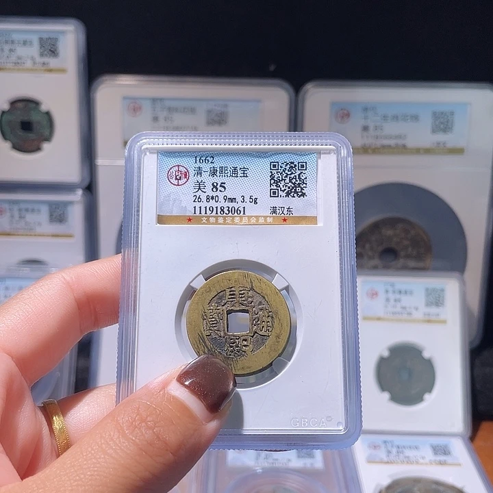 普***府铜轩缘 康熙通宝阔缘编号0001