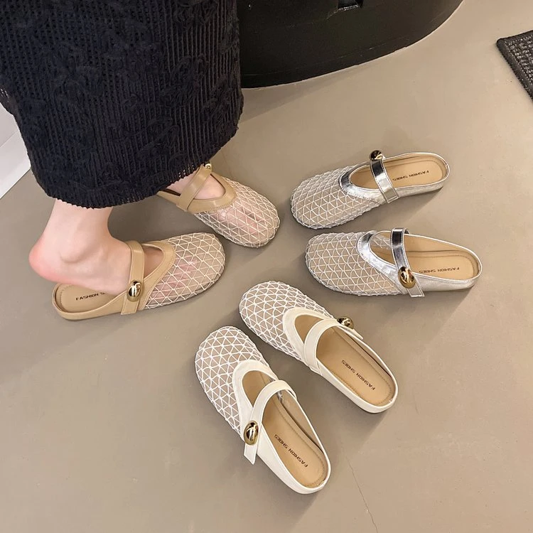 2025爆款包头半拖鞋外穿镂空透气凉拖