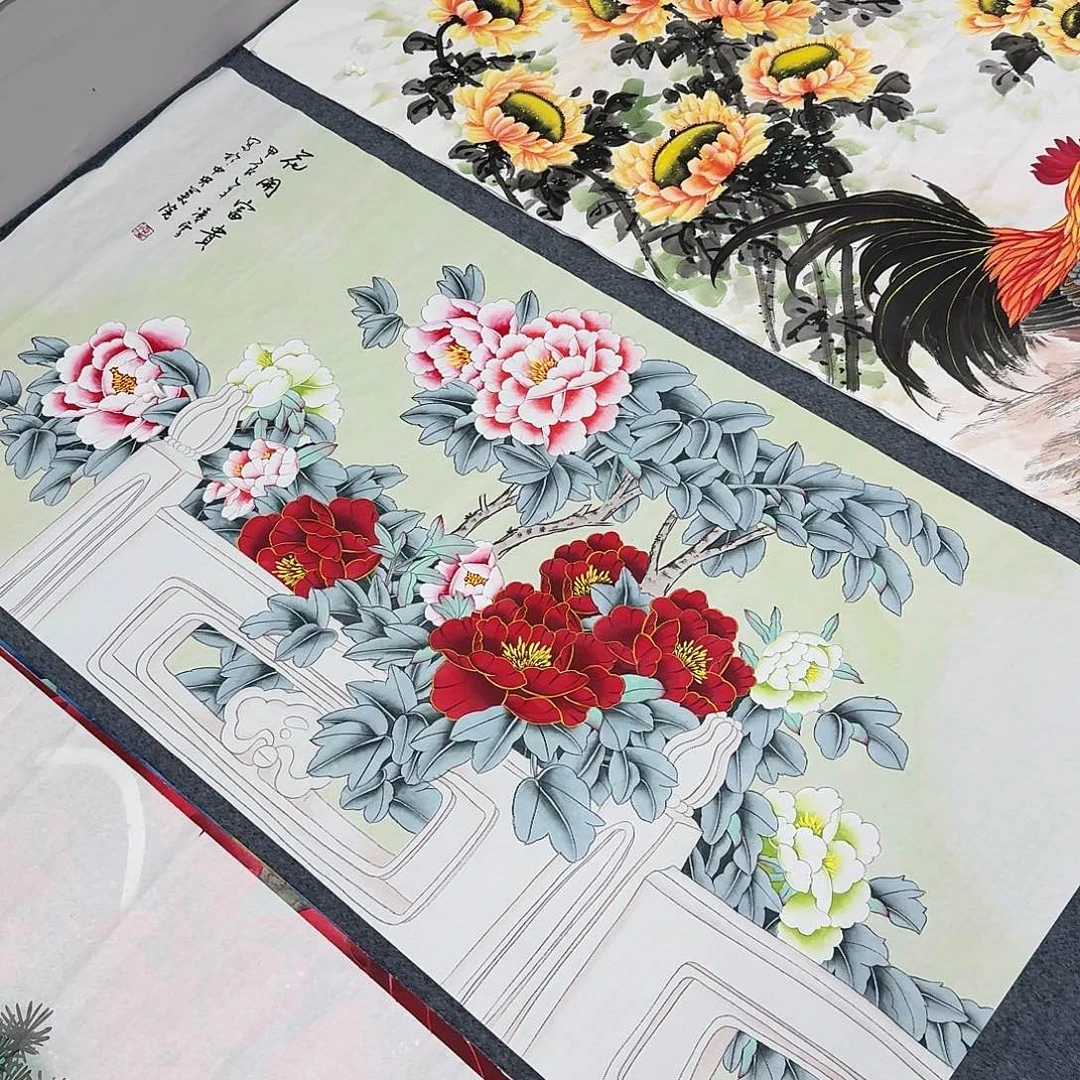 国画四尺尺寸70X140纯手绘作品