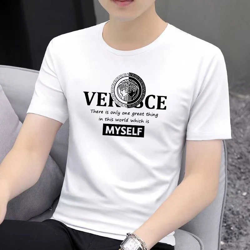 美式潮牌纯棉重磅男士印花T恤潮流时尚百搭半袖流行痞帅圆领短袖