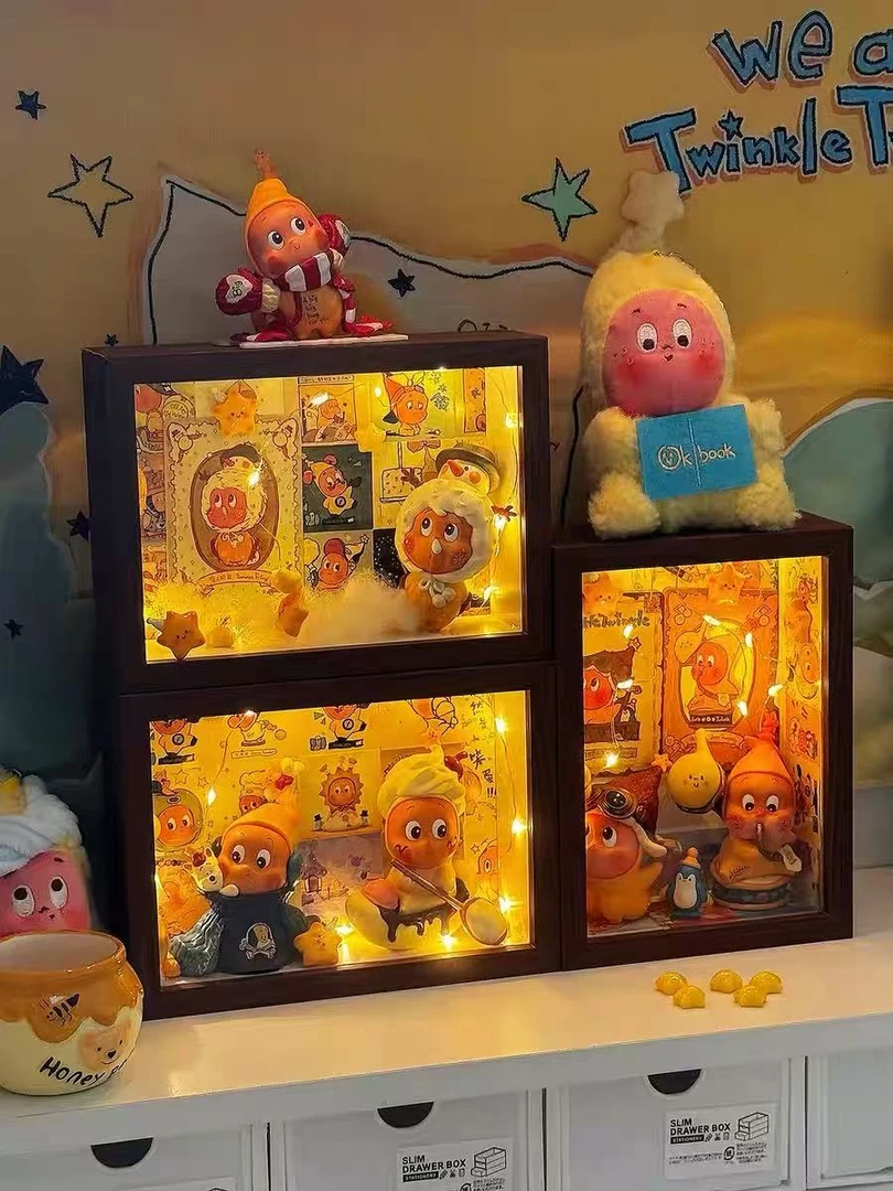 圆圆潮玩设计师原创DIY潮玩相框摆件