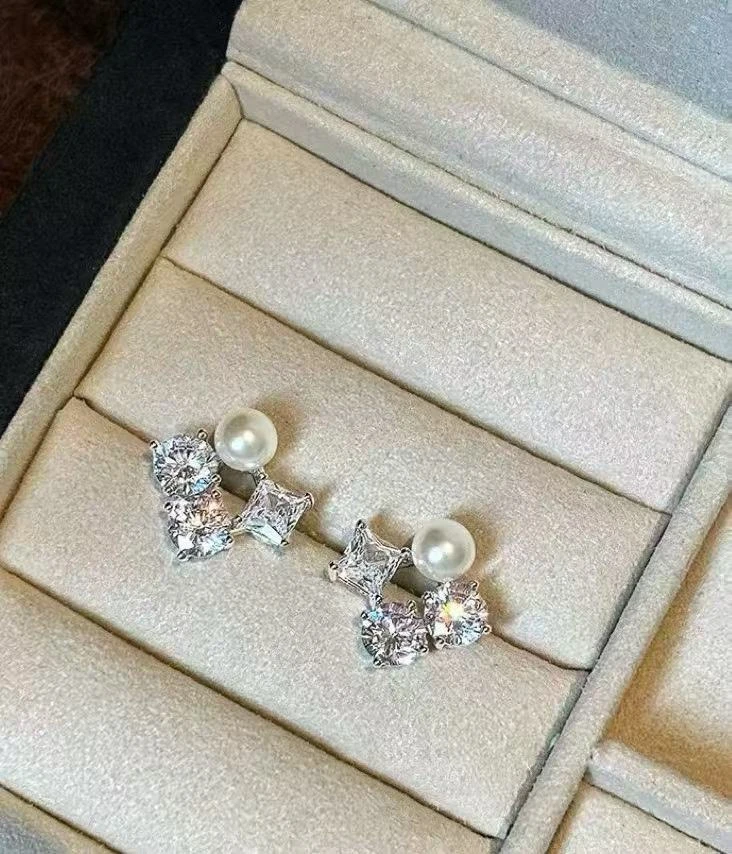 天然淡水简约风耳钉简约时尚优雅百搭