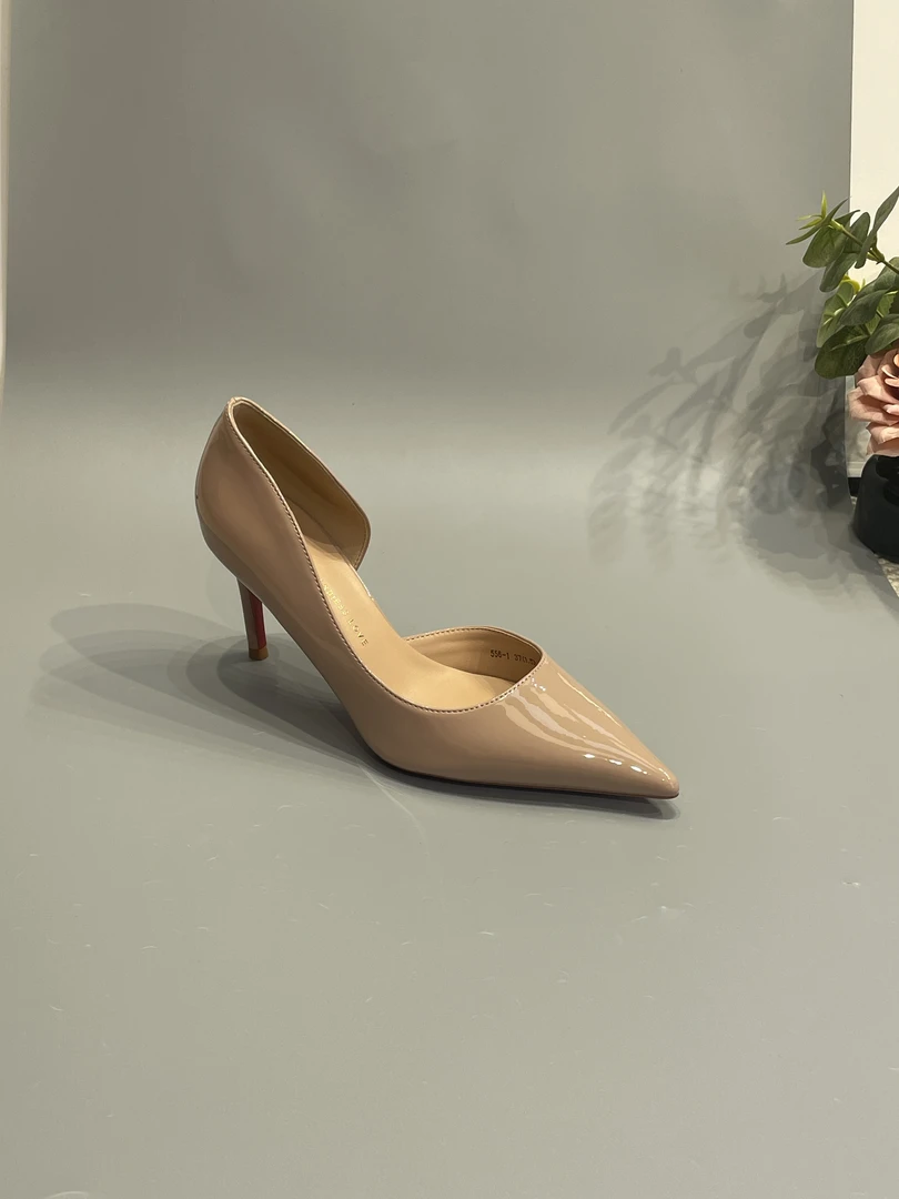 556-1(7厘米）裸粉色细跟高跟鞋