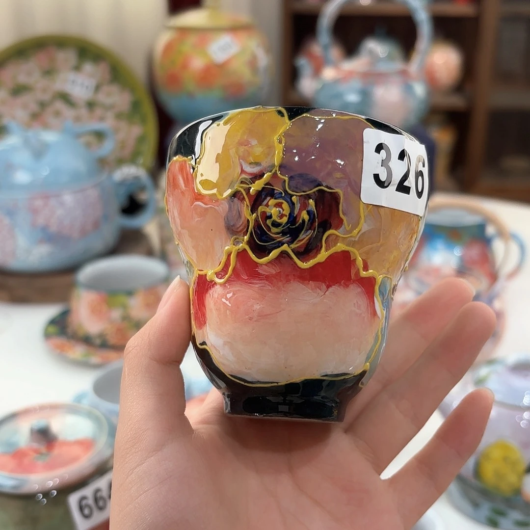 景德镇手绘高温釉下彩陶瓷茶具