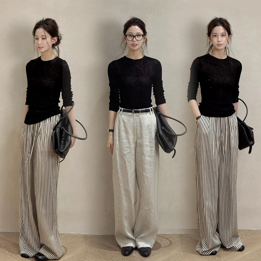 Z.blues【美感针织】JI细支 薄软微透亮片高领针织打底衫YZBJY8765