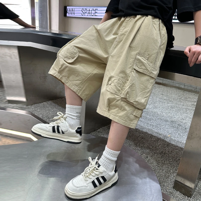 男童工装短裤夏季2025新款潮牌儿童夏装裤子宽松男孩中裤薄款外穿