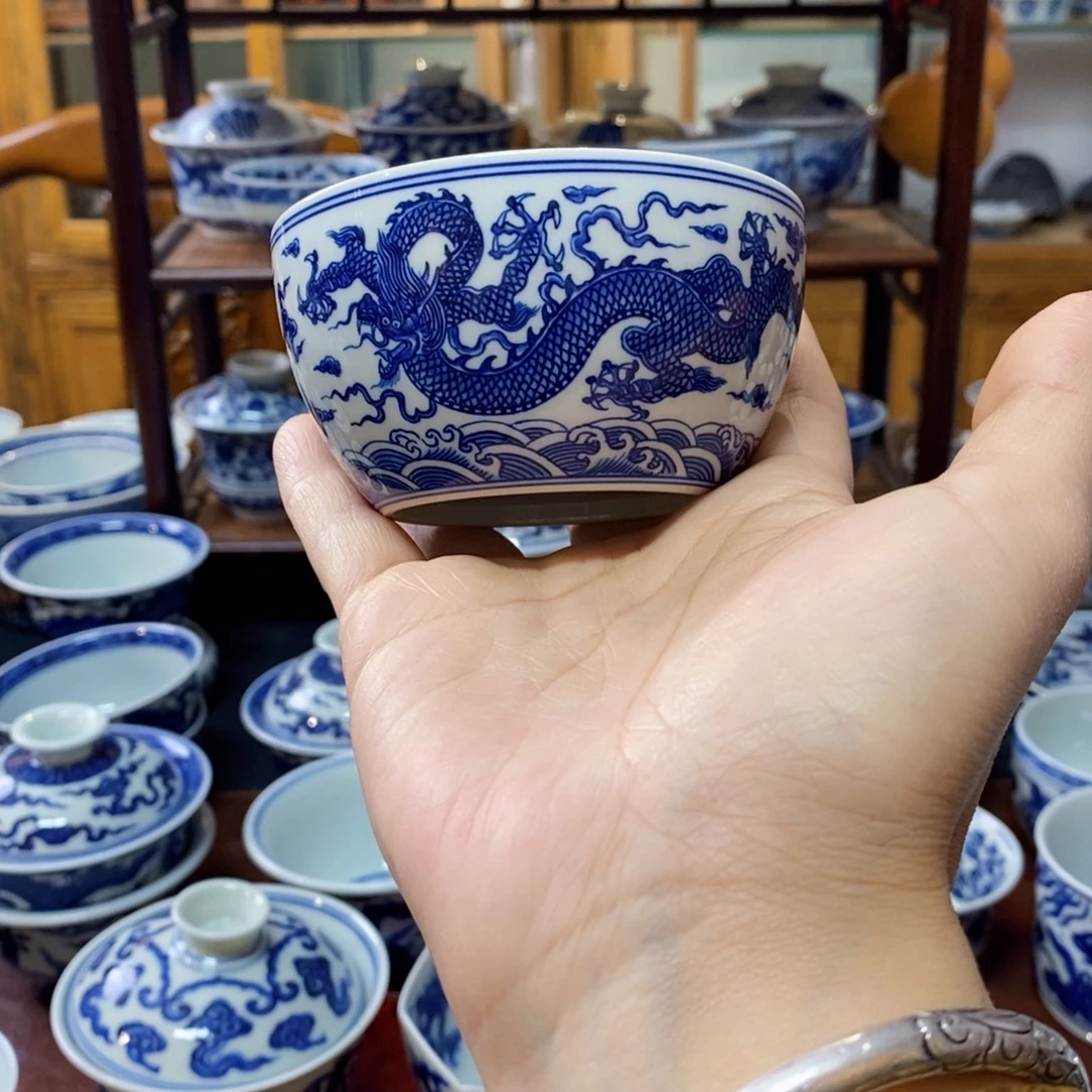 柴烧龙纹缸杯子主人杯