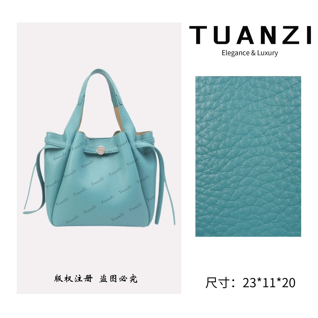 【高端玩家】 T＆B Romy荔枝纹菜篮子手提斜挎女包 SKL-Z8001-北鸟蓝