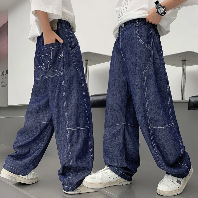 男童牛仔裤夏季薄款宽松中大童休闲韩版长裤洋气儿童夏款洋气百搭