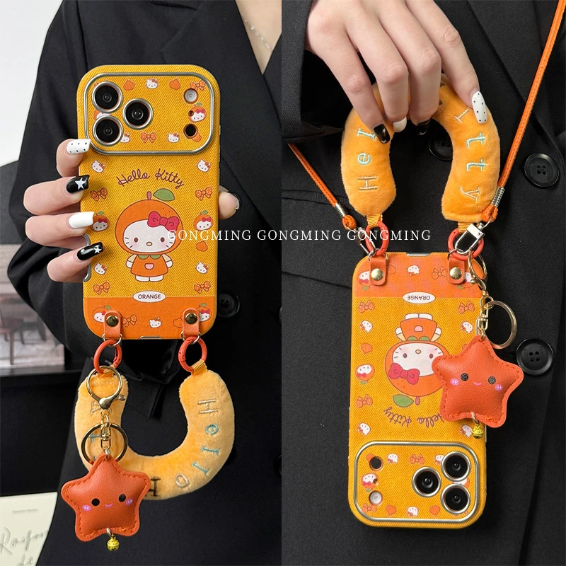 大视窗贴皮新料橙子头KT壳适用iPhone苹果17手机壳16promax新款15