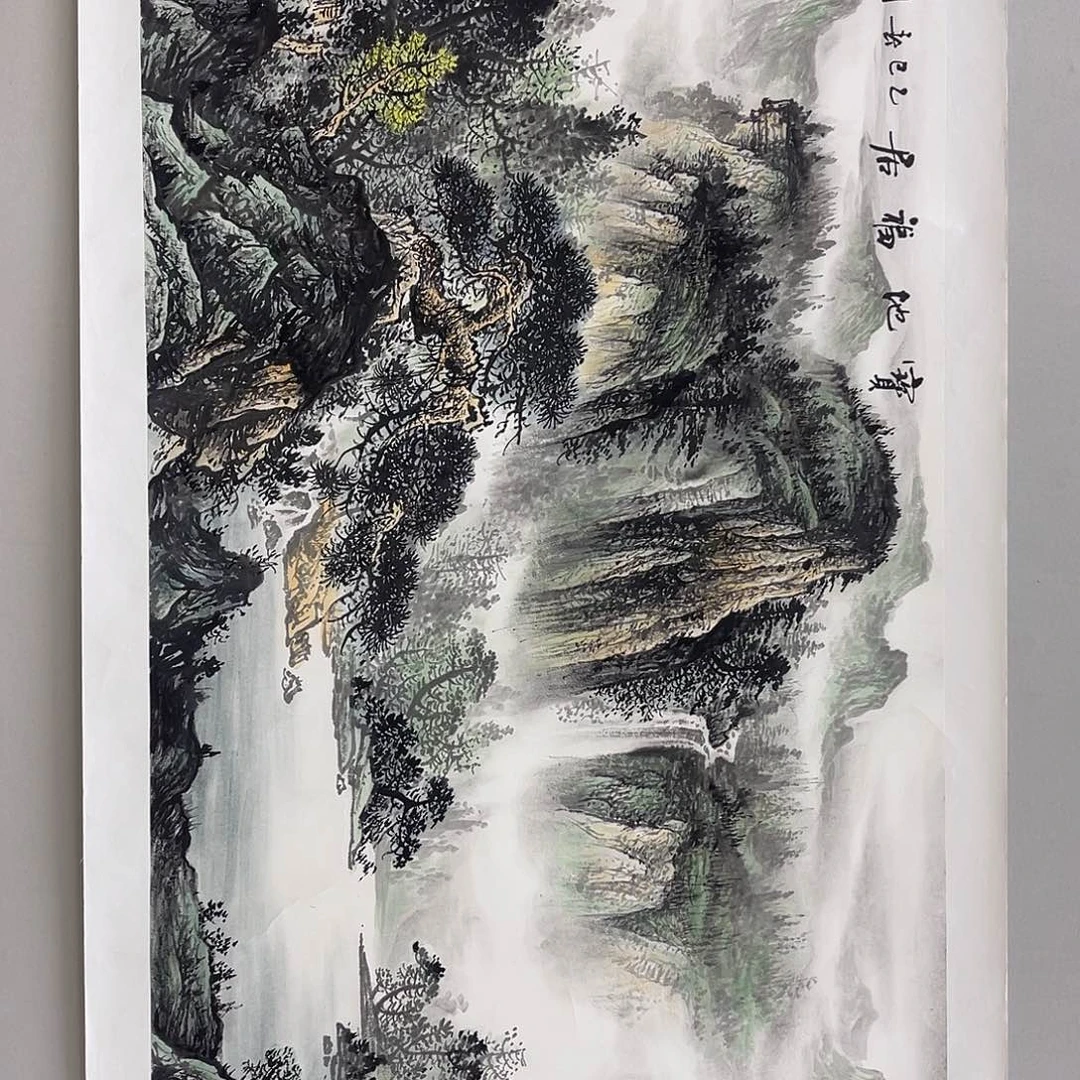 国画梁羽杰140/70青绿山水