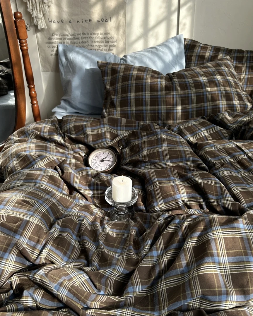 本杰明的奇事/Retro复古美拉德格色织水洗棉四件套全棉被套三件套