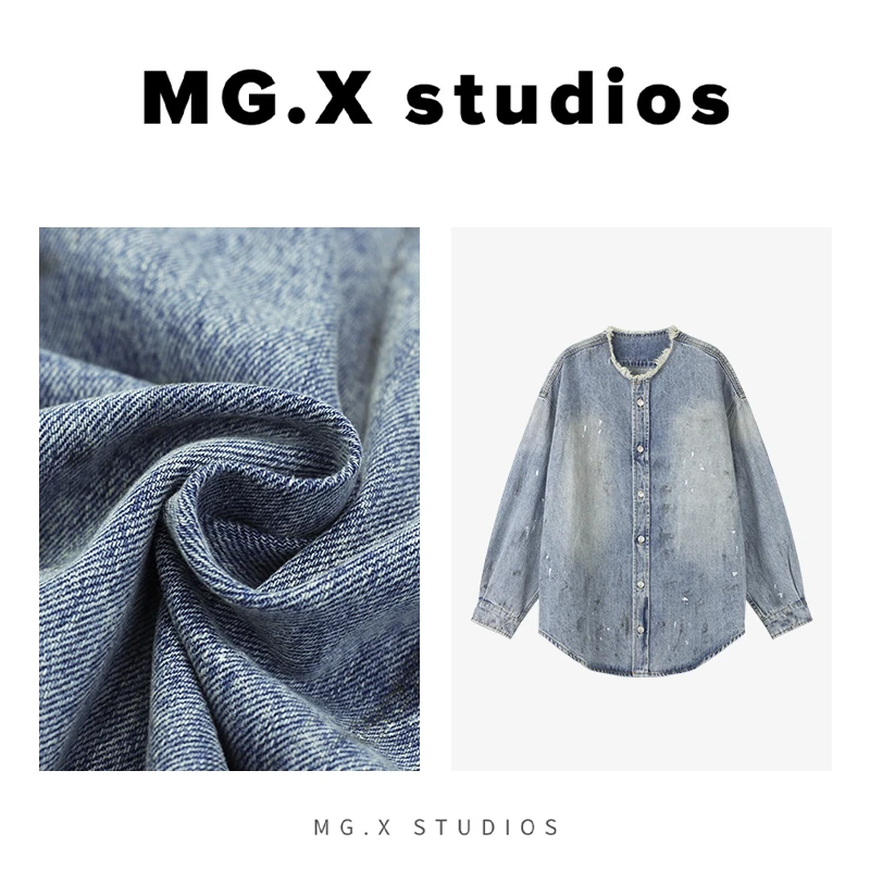 【星辰梦】MGX做旧oversize牛仔衬衫中性复古泼墨设计DPMO5I220