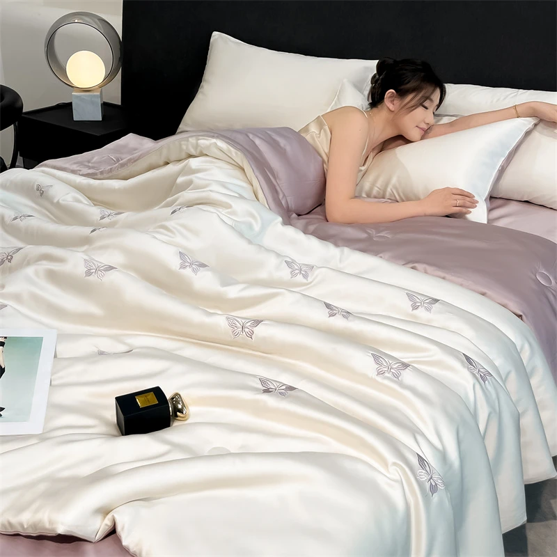 A类水洗真丝夏被丝滑夏天空调被子单人被芯薄被芯可机洗2025新款