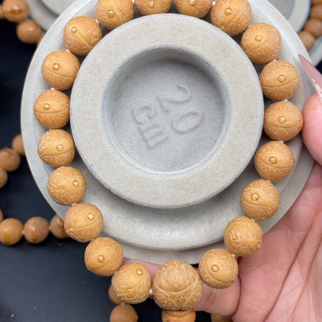 凤眼菩提手串L330-K25凤眼菩提小13+同树黄皮点封新籽