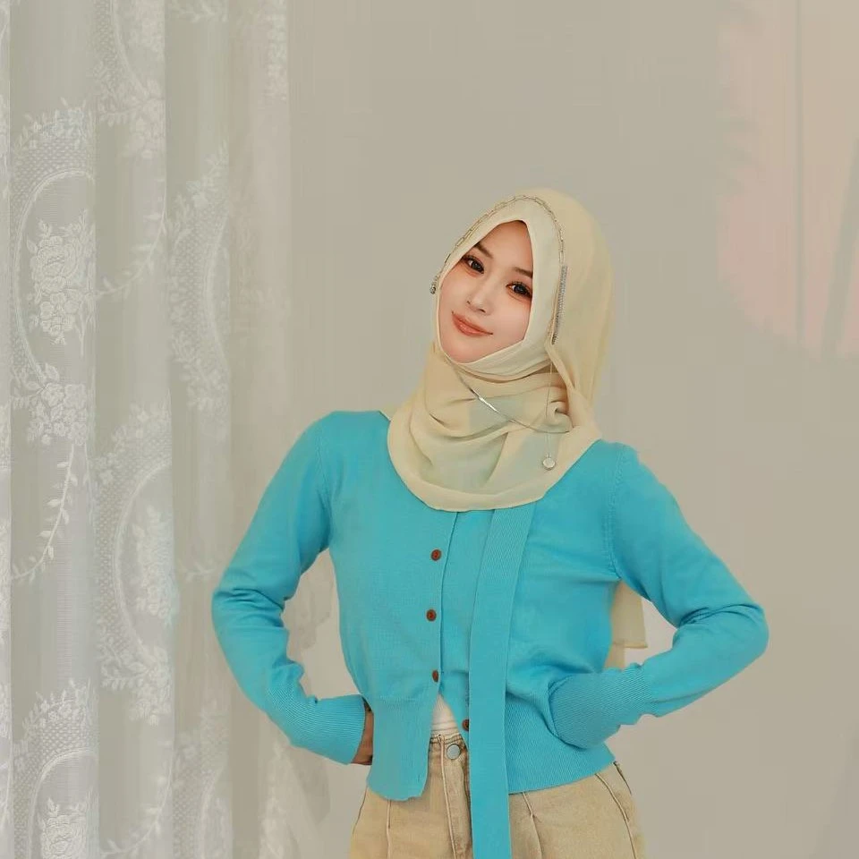 努尔丨10月份新款头巾 素咖