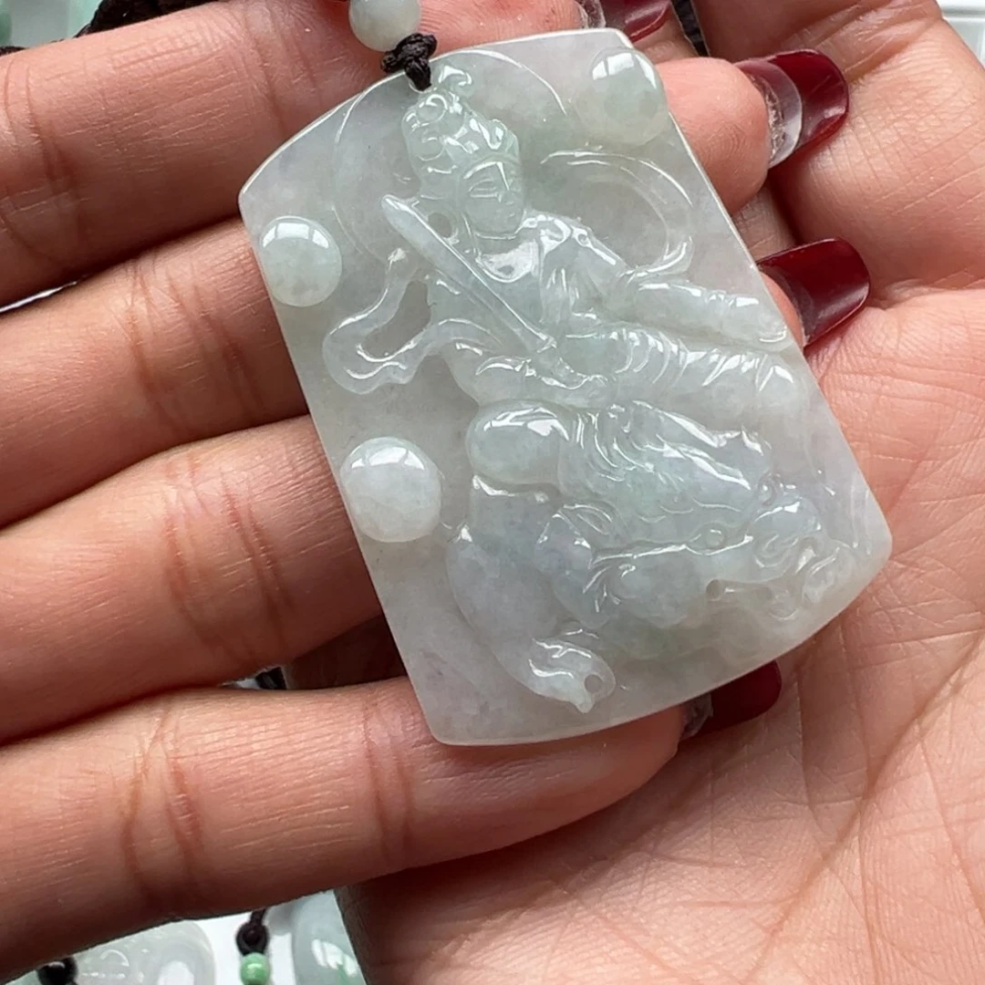 翡翠颈饰未镶嵌文殊菩萨