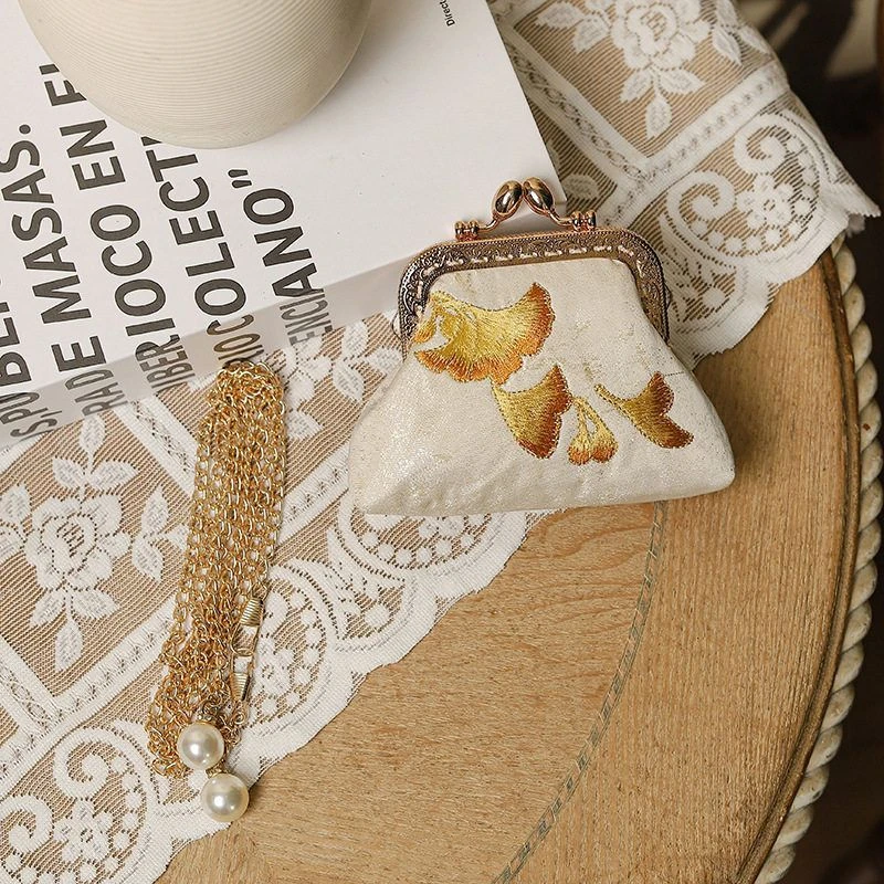 【江南赏杏】杏花绣花零钱包 古风旗袍宴会小挎包汉服精美刺绣女包