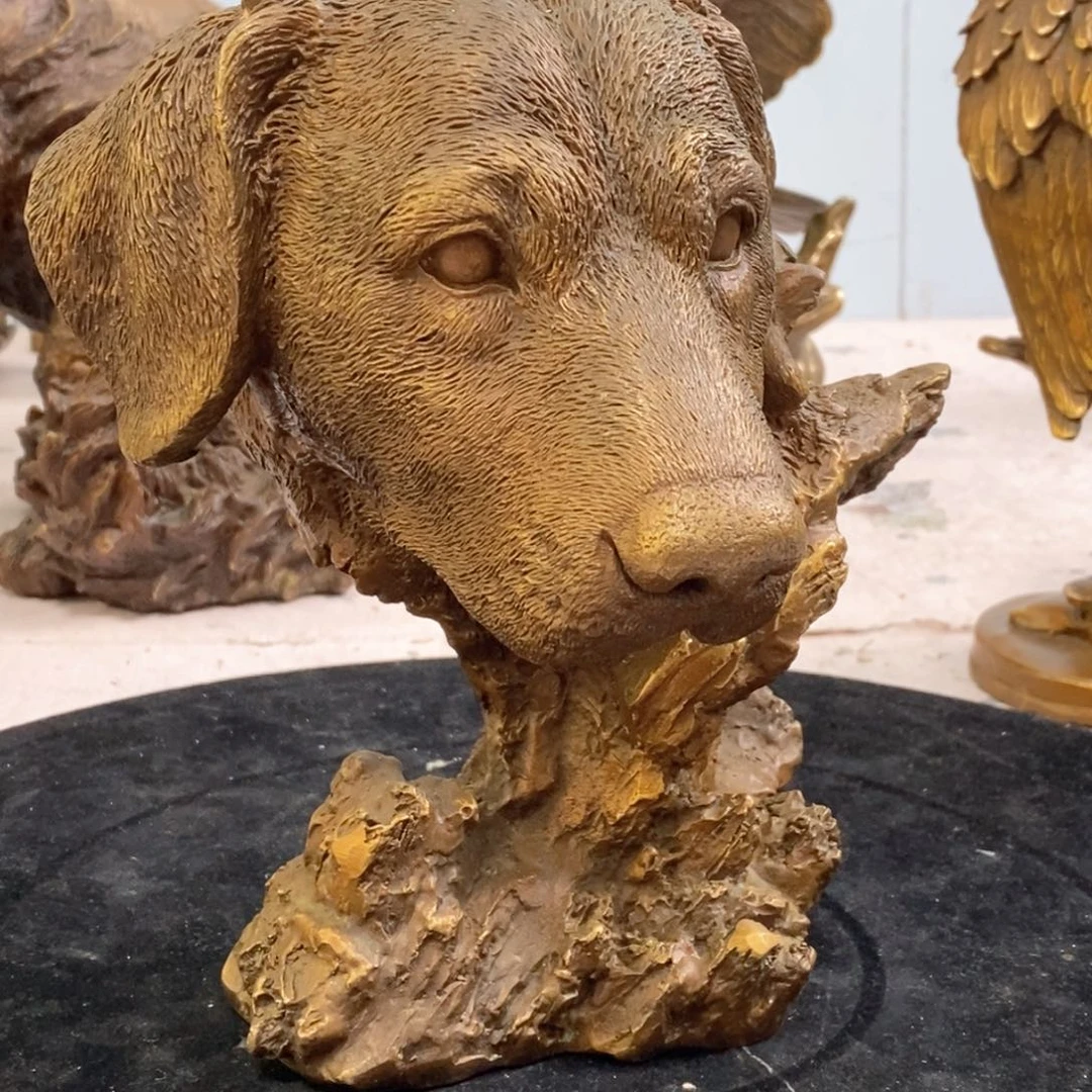 黄铜材质，新年福利狗狗半身像