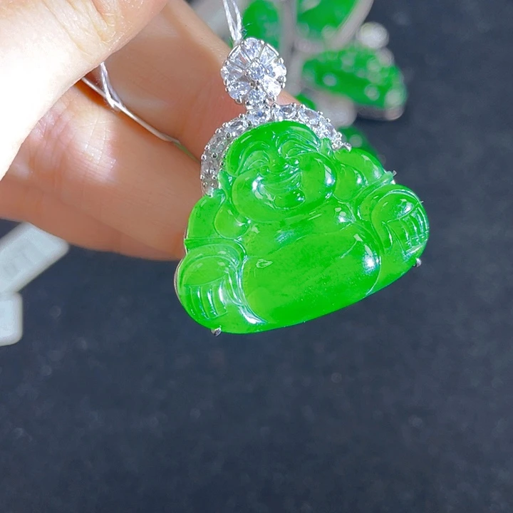 翡翠银S925镶嵌吊坠(不含链)