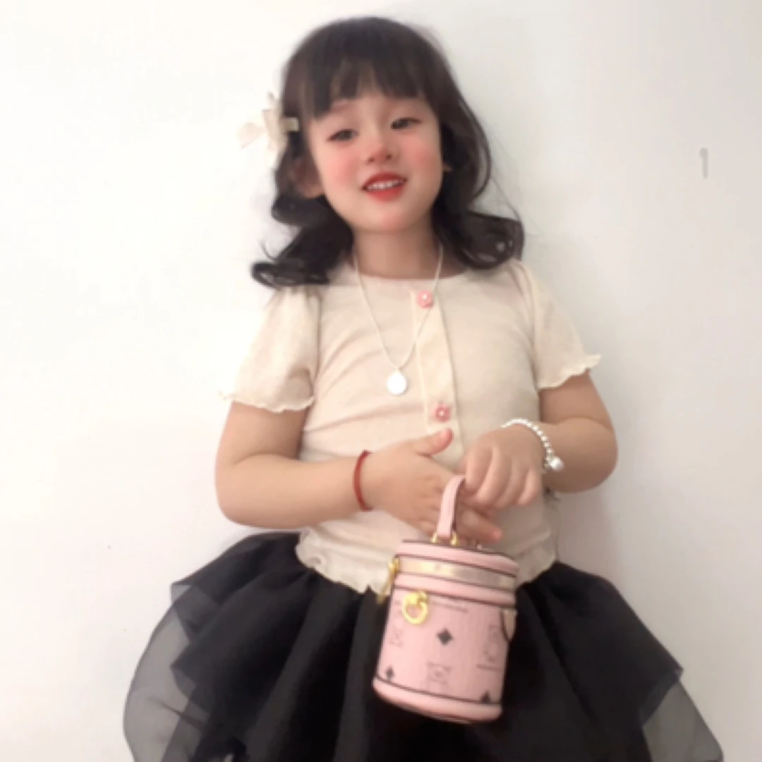 女童纯色白色短袖T恤2025夏季新款儿童女宝宝甜美花边薄上衣