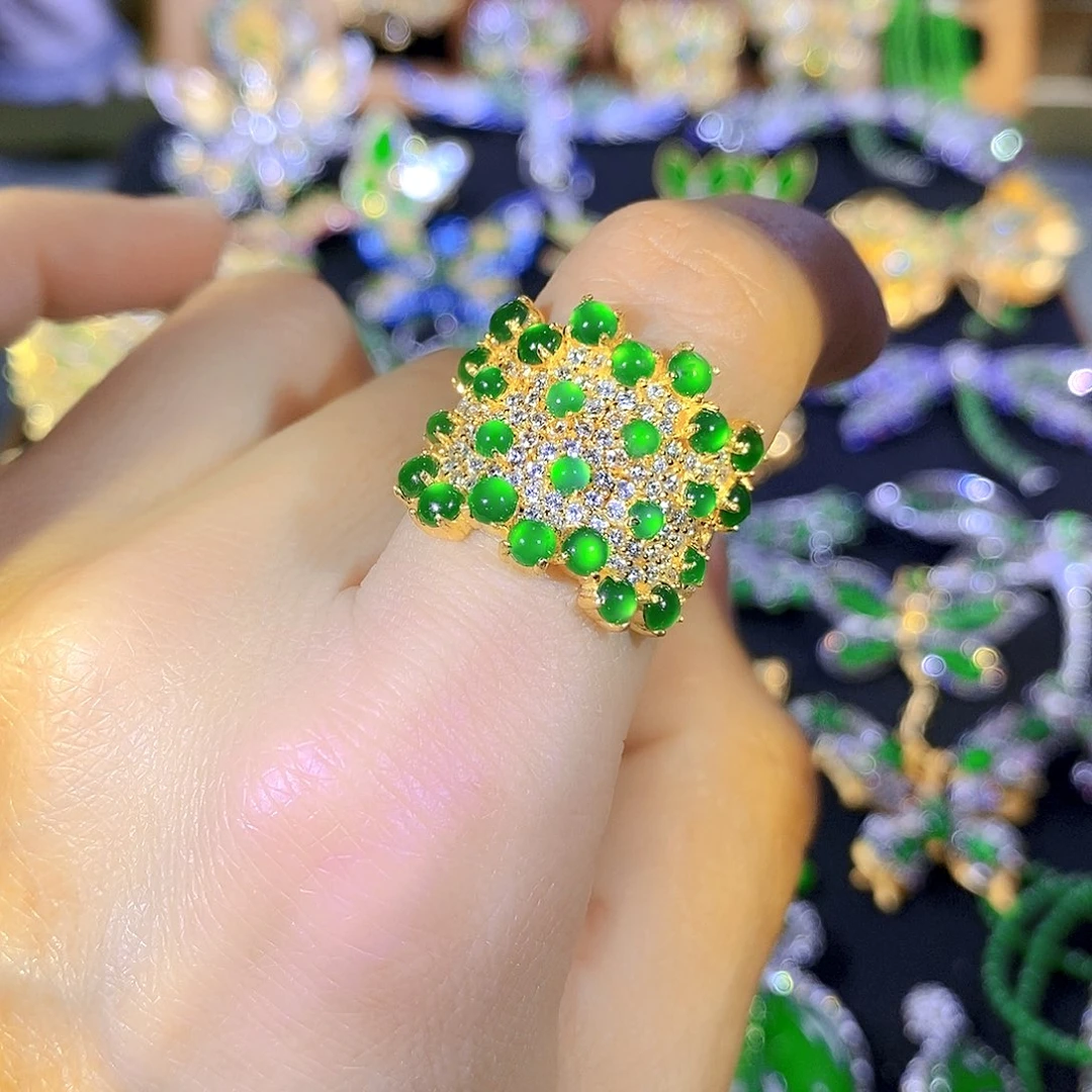 吊坠(不含链)银S925镶嵌翡翠